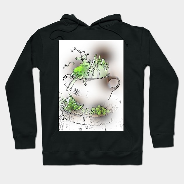 Delicate green peas Hoodie by CatCoconut-Art